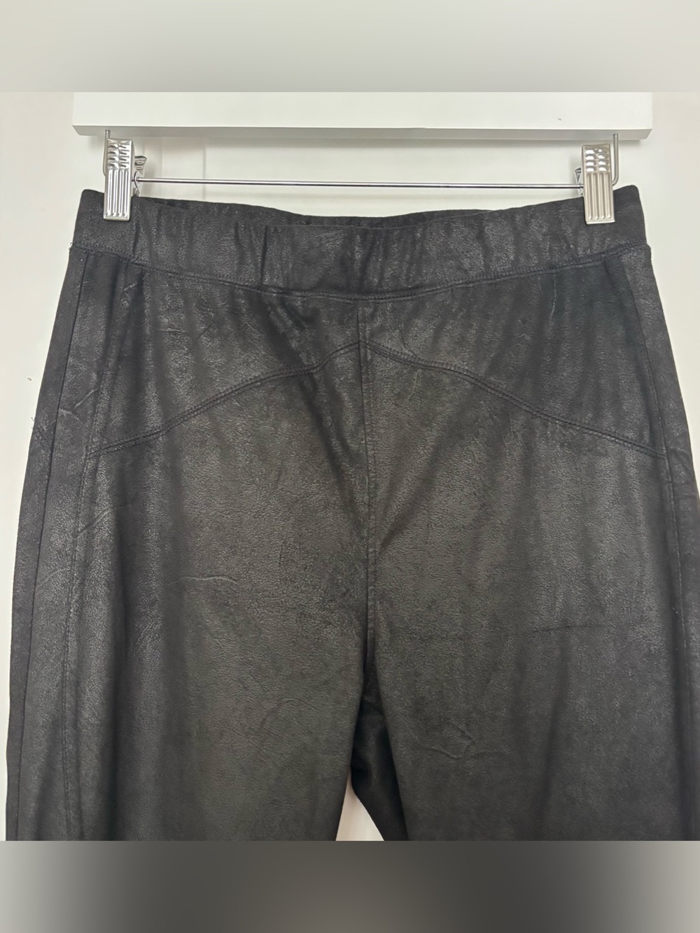 Free People faux suede black leggings Small ankle length moto edgy grunge goth - Picture 6 of 15